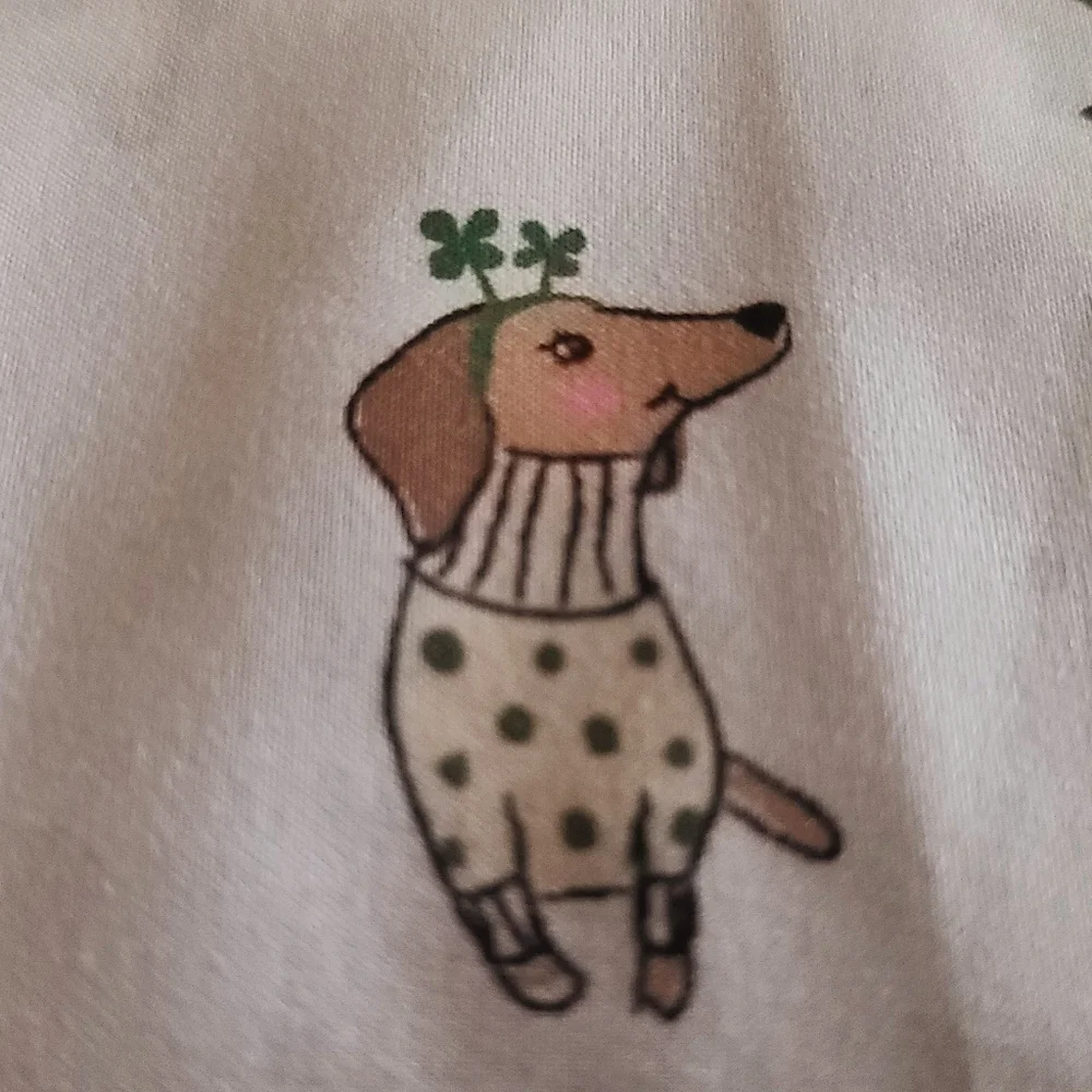 St Patricks Day Dachshund DOG Weiner Doxie Lucky Clover Queen Bed Sheet Set New